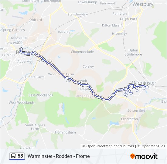 Bus 53 Route Map 53 Route: Schedules, Stops & Maps - Warminster (Updated)