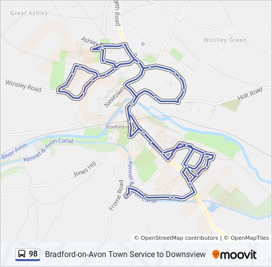 Bus 98 Route Map 98 Route: Schedules, Stops & Maps - Bradford-On-Avon (Updated)