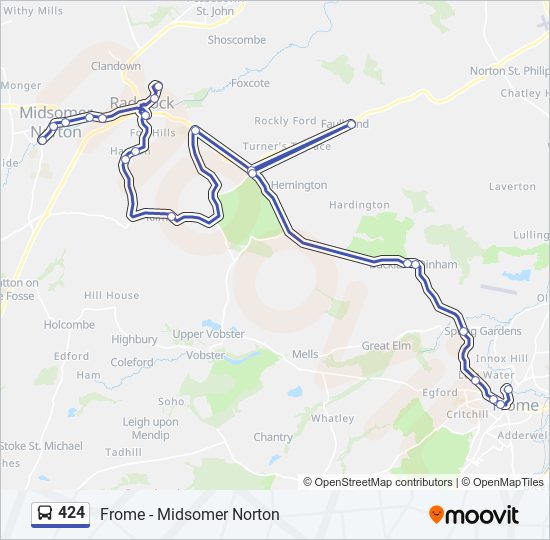 424 Route: Schedules, Stops & Maps - Midsomer Norton (Updated)