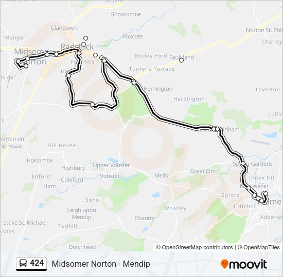 424 Bus Line Map