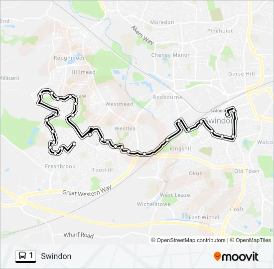 1 Bus Line Map