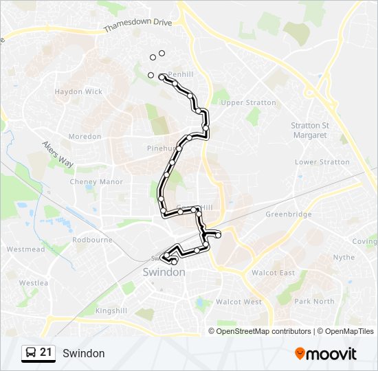 21 Bus Line Map