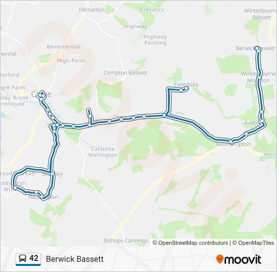 42 Route: Schedules, Stops & Maps - Berwick Bassett (Updated)