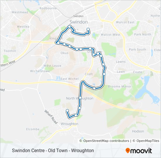 Bus 151 Route Map 151 Route: Schedules, Stops & Maps - North Wroughton (Updated)