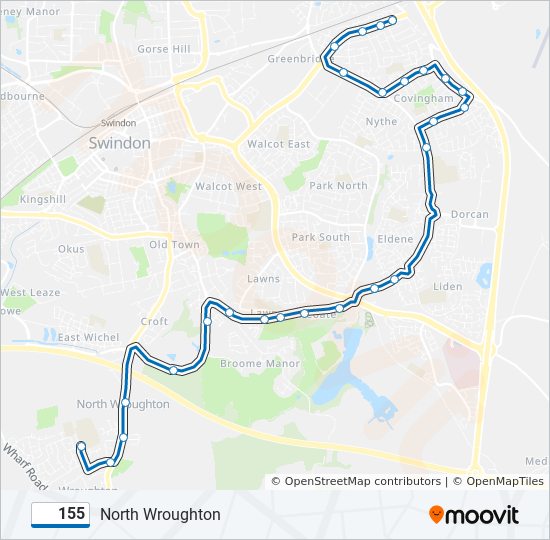 155 Route Schedules, Stops & Maps North Wroughton (Updated)