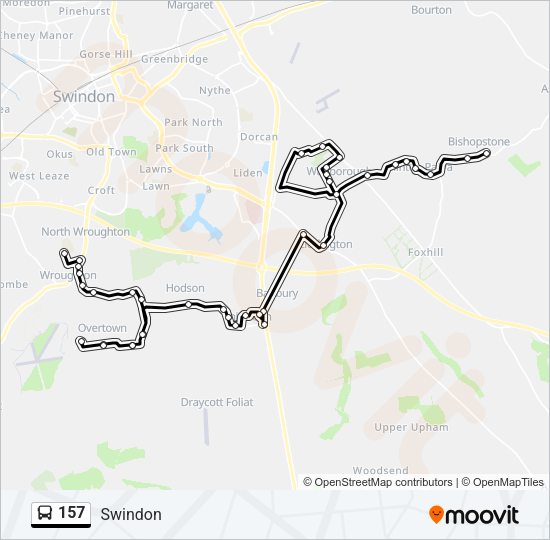 157 bus Line Map