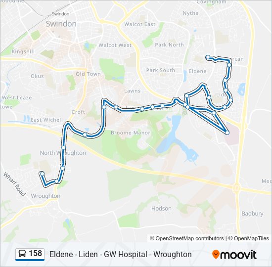 Bus 158 Route Map 158 Route: Schedules, Stops & Maps - Eldene (Updated)