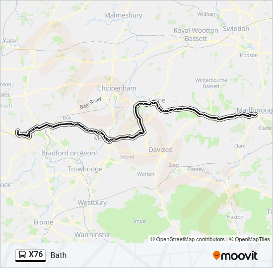 X76 Bus Line Map