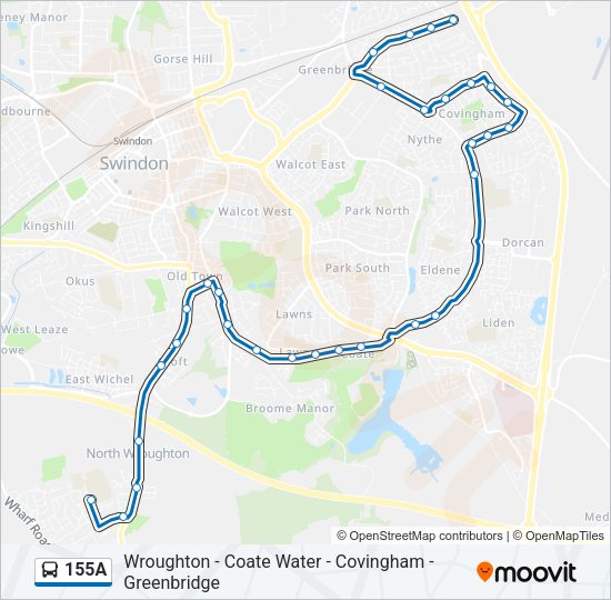 155A Bus Line Map