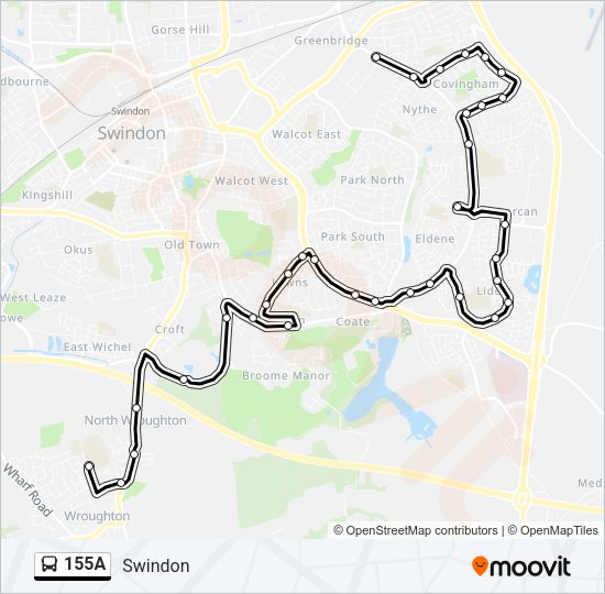 155A Bus Line Map