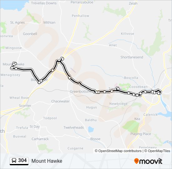 304 Bus Line Map