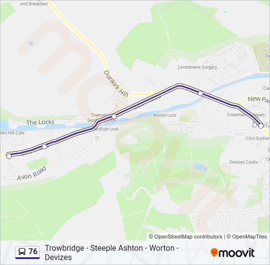 76 bus Line Map