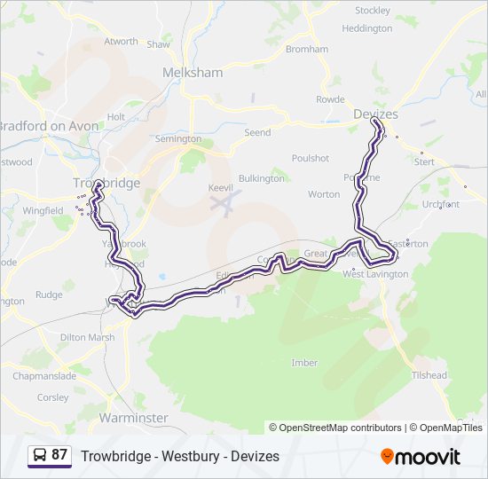 Bus 87 Route Map 87 Route: Schedules, Stops & Maps - Devizes (Updated)