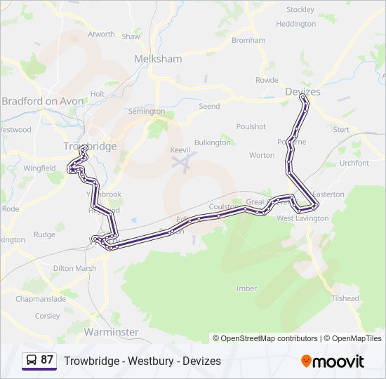 87 Route: Schedules, Stops & Maps - Devizes (Updated)