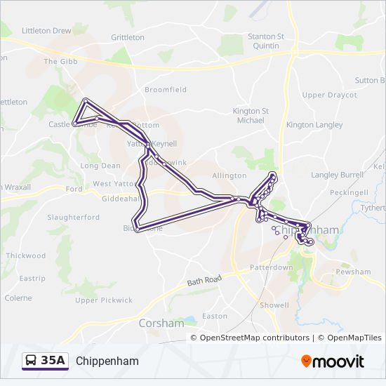 35a Route Schedules, Stops & Maps Chippenham (Updated)