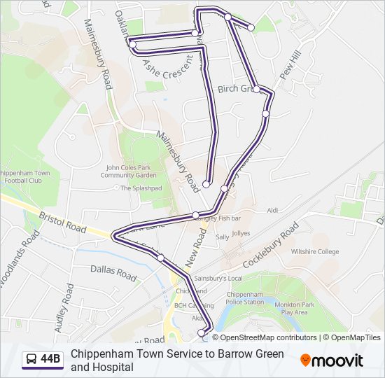 44B bus Line Map