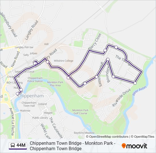 44M bus Line Map