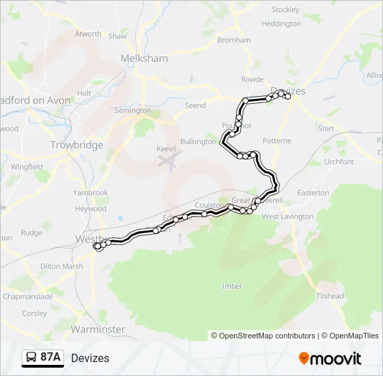 87A Bus Line Map
