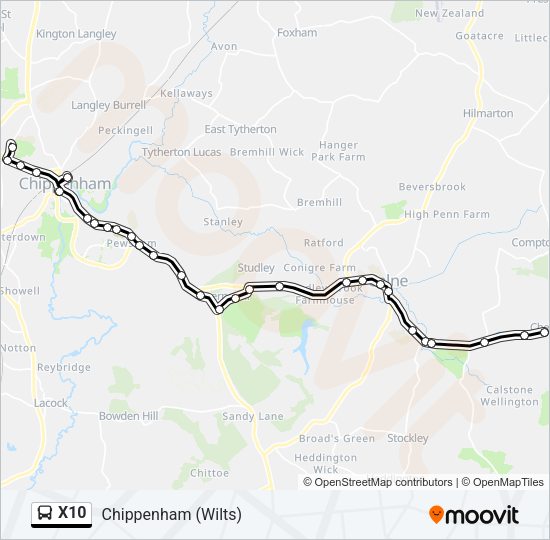 X10 Bus Line Map