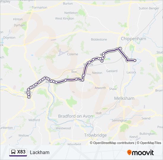 X83 bus Line Map