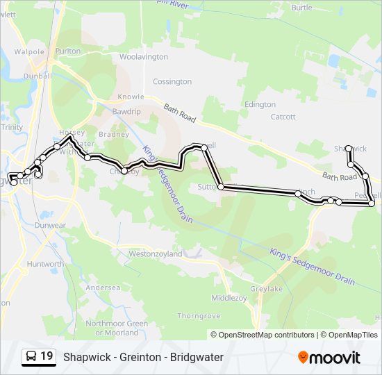 19 bus Line Map