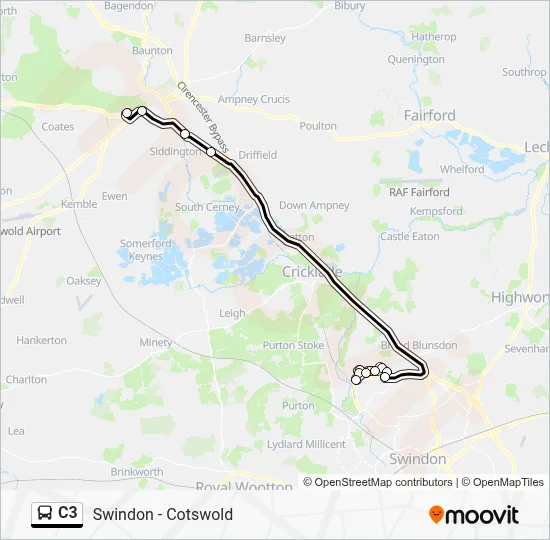 C3 Route: Schedules, Stops & Maps - Cirencester Coll (Updated)