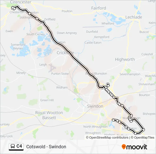C4 Route: Schedules, Stops & Maps - Coate (Updated)