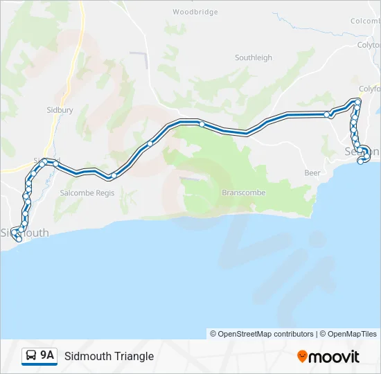 9A Route: Schedules, Stops & Maps - Sidmouth Triangle (Updated)