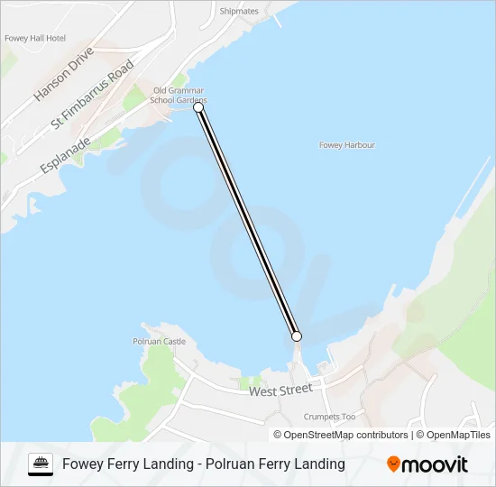 FOWEY - POLRUAN FERRY Ferry Line Map