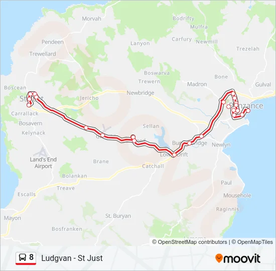 8 Bus Line Map