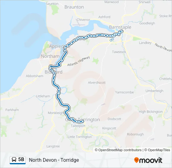 5B Bus Line Map