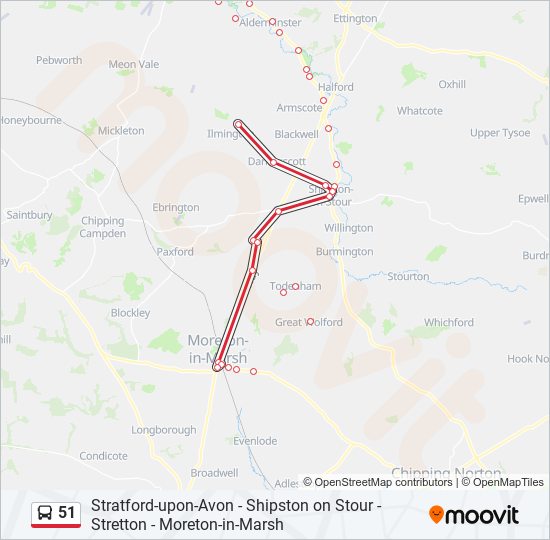 51 bus Line Map