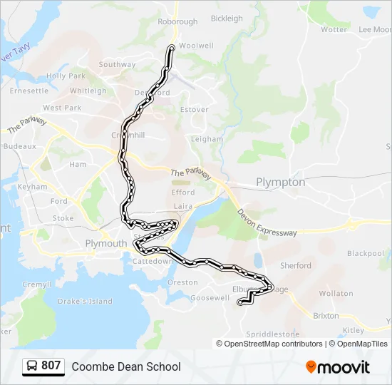 807 Bus Line Map