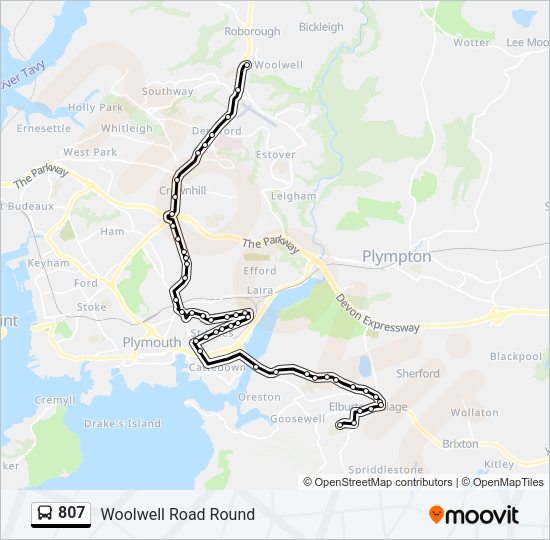 807 Bus Line Map