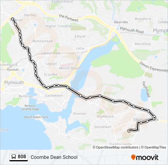 808 Bus Line Map