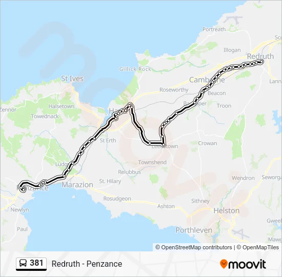 381 Bus Line Map