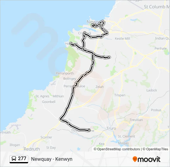 277 Route: Schedules, Stops & Maps - Newquay Bus Stn (Updated)