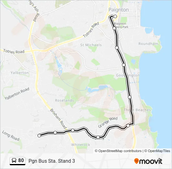 80 Route - Paignton - Galmpton: Schedules, Stops & Maps - Pgn Bus Sta ...
