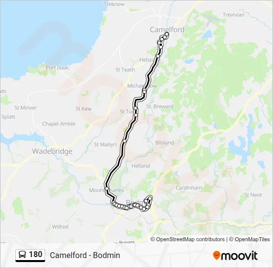 180 Route: Schedules, Stops & Maps - Callywith College Car Park (Updated)