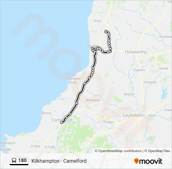 180 Route: Schedules, Stops & Maps - Camelford Post Office (Updated)