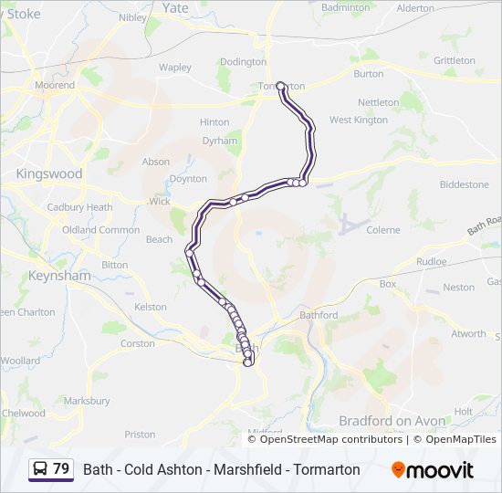 Bus 79 Route Map 79 Route: Schedules, Stops & Maps - Tormarton (Updated)