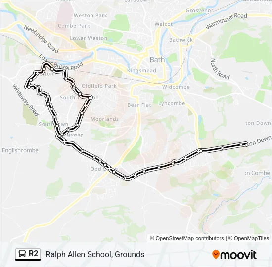 R2 Bus Line Map