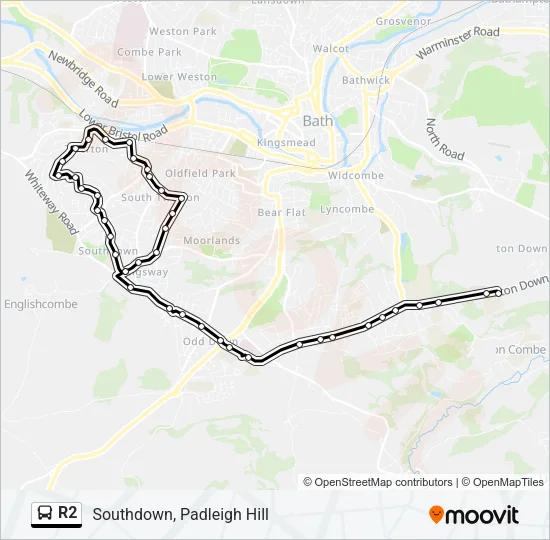 R2 Bus Line Map