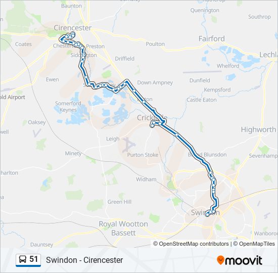 51 Route: Schedules, Stops & Maps - Swindon (Updated)