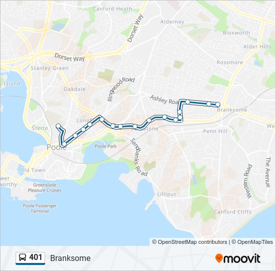 Bus 401 Route Map 401 Route: Schedules, Stops & Maps - Branksome (Updated)