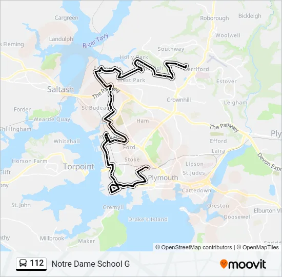112 Bus Line Map
