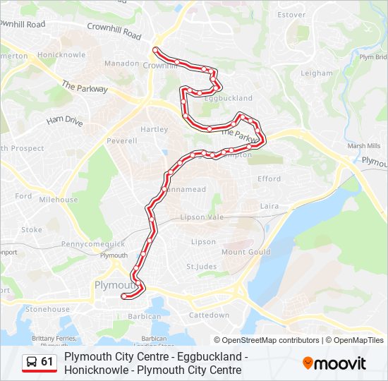 61 Route: Schedules, Stops & Maps - Crownhill (Updated)