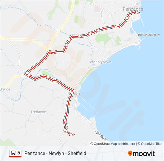 5 bus Line Map