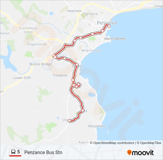 5 Bus Line Map