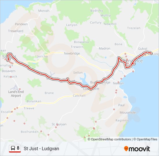 8 Bus Line Map